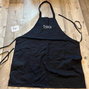 Black Apron with Travis Embroidered Name